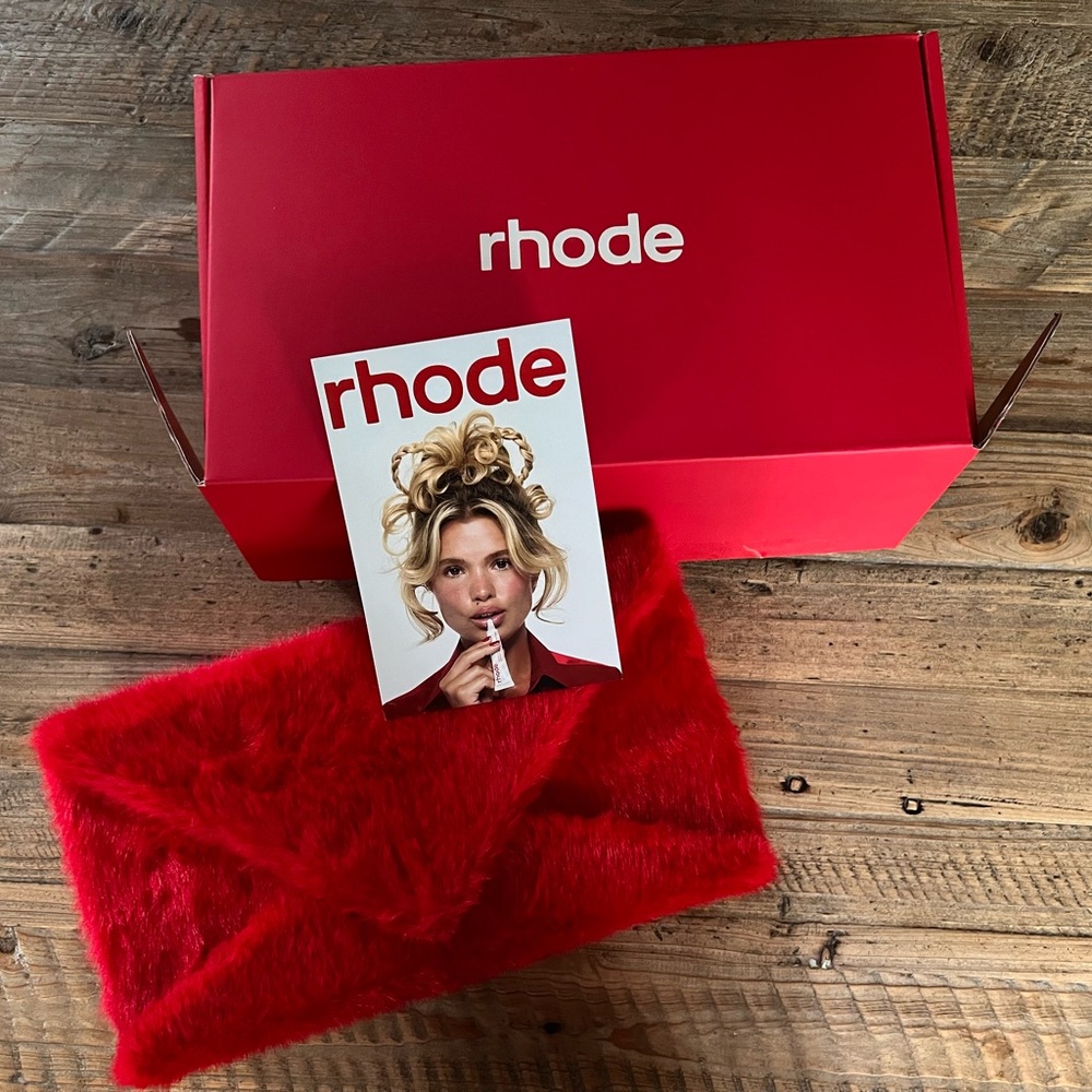 RHODE Peppermint Parcel Faux Fur Clutch